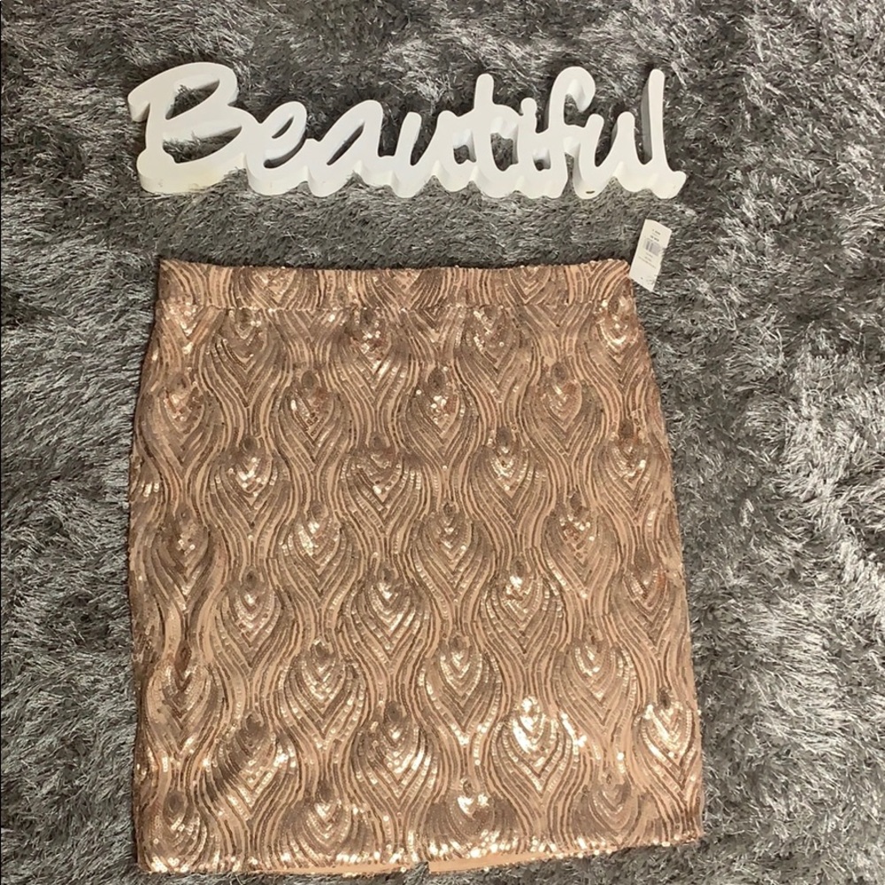 Rose gold sequins skirt